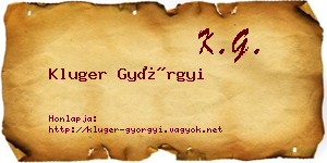Kluger Györgyi névjegykártya